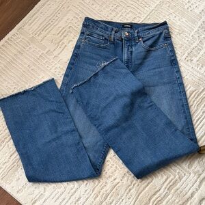 Express Straight-Leg Jeans in Medium Blue Denim